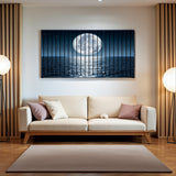 Full Moon – 3D Carved Wood Wall Art - Textured Horizontal Wall Decor