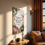 Christian Glass Wall Art - [My grace is sufficient for you. (2 Corinthians 12 9)] Bible Scripture Decor