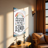 Christian Glass Wall Art - [As for me and my house, we will serve the Lord. (Joshua 24 15)] Bible Scripture Decor)