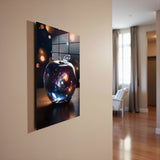 Celestial Orb Vertical Glass Wall Art - Tempered Glass Rectangular Wall Decor