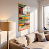 Wood Beauty Vertical Glass Wall Art - Tempered Glass Rectangular Wall Decor