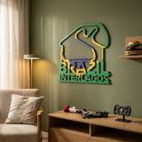 Interlagos Formula One Metal Race Map – Brazil Flag Wall Art