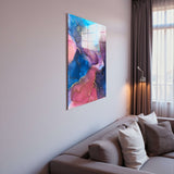 Watercolor Flow Vertical Glass Wall Art - Tempered Glass Rectangular Wall Decor
