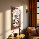 Christian Glass Wall Art - [Let your light shine before others. (Matthew 5 16)] Bible Scripture Decor