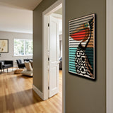 Coastal Portrait – 3D Carved Wood Wall Art - Textured Vertical Wall Decor