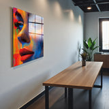 Pulse Square Tempered Glass Wall Art - Abstract Design - Large Glass Decor for Living Room & Office