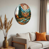 Wilderness Round Glass Wall Art - Tempered Glass Circle Wall Decor
