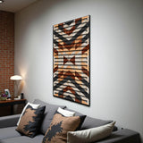 Relic – 3D Carved Wood Wall Art - Textured Vertical Wall Decor