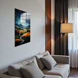 Starry Hamlet Vertical Glass Wall Art - Tempered Glass Rectangular Wall Decor