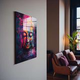 Inner Bloom Vertical Glass Wall Art - Tempered Glass Rectangular Wall Decor