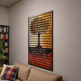 Orind – 3D Carved Wood Wall Art - Textured Vertical Wall Decor - Tree Of Life