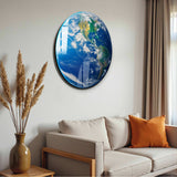 Gaia Round Glass Wall Art - Tempered Glass Circle Wall Decor