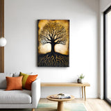 Tree Of Life Velora Vertical Glass Wall Art - Tempered Glass Rectangular Wall Decor