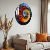 Spiral Round Glass Wall Art - Tempered Glass Circle Wall Decor