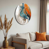 Inferno Round Glass Wall Art - Tempered Glass Circle Wall Decor