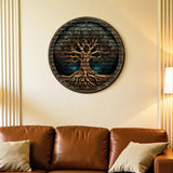 Resilience Tree Of Life Wall Decor – Round 3D Carved Wood Wall Art