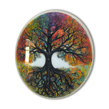 Harmony Tree Of Life, Tempered Glass Round Wall Art - Tempered Glass Circle Wall Decor