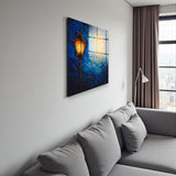 Luminance Square Tempered Glass Wall Art - Abstract Design - Large Glass Decor for Living Room & Office