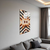 Relic Vertical Glass Wall Art - Tempered Glass Rectangular Wall Decor