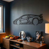 Lamborghini Revuelto 2024 Black Metal Car Wall Art