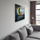 Dreamer Square Tempered Glass Wall Art - Abstract Design - Large Glass Decor for Living Room & Office