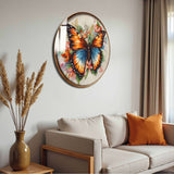 Flutter Round Glass Wall Art - Tempered Glass Circle Wall Decor