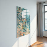 Water Waves Vertical Glass Wall Art - Tempered Glass Rectangular Wall Decor