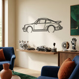 Porsche 911 Turbo (930) 1975 Black Metal Car Wall Art