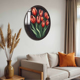 Blaze Round Glass Wall Art - Tempered Glass Circle Wall Decor