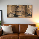 Newspapers – 3D Carved Wood Wall Art - Textured Horizontal Wall Decor