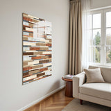 Woodlaza Vertical Glass Wall Art - Tempered Glass Rectangular Wall Decor