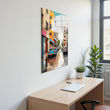 Venetian Alley Vertical Glass Wall Art - Tempered Glass Rectangular Wall Decor