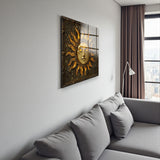 Solaris Square Tempered Glass Wall Art - Abstract Design - Large Glass Decor for Living Room & Office