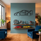 Ferrari F40 1987 Black Metal Car Wall Art