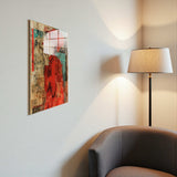 Scarlet Muse Vertical Glass Wall Art - Tempered Glass Rectangular Wall Decor