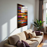 Woodnetic Vertical Glass Wall Art - Tempered Glass Rectangular Wall Decor