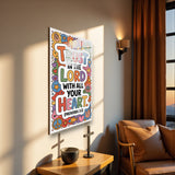 Christian Glass Wall Art - [Trust in the Lord with all your heart. (Proverbs 3 5)] Bible Scripture Decor