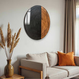 Duality Round Glass Wall Art - Tempered Glass Circle Wall Decor