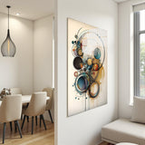 Circular Harmony Vertical Glass Wall Art - Tempered Glass Rectangular Wall Decor