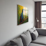 Whisper Square Tempered Glass Wall Art - Abstract Design - Large Glass Decor for Living Room & Office