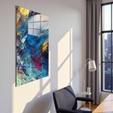Coastal Spray Vertical Glass Wall Art - Tempered Glass Rectangular Wall Decor