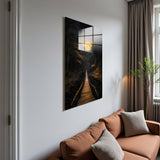 Path to Solitude Vertical Glass Wall Art - Tempered Glass Rectangular Wall Decor
