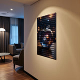 Celestial Orb – 3D Carved Wood Wall Art - Textured Vertical Wall Decor