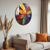 Spectra Round Glass Wall Art - Tempered Glass Circle Wall Decor