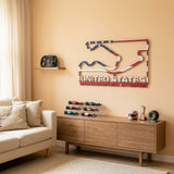 Miami International Autodrome Formula One Metal Race Map – USA Flag Wall Art