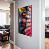 Rusted Layers – 3D Carved Wood Wall Art - Textured Vertical Wall Decor