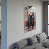 Silent Witness Vertical Glass Wall Art - Tempered Glass Rectangular Wall Decor