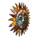 Aztec Sun Vibrant 3D Metal Wall Art – Laser Cut, UV Printed & Powder Coated Colorful Decor