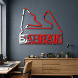 Bahrain International Circuit Formula One Metal Race Map – Bahrain Flag Wall Art