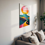 Road to Zenith Vertical Glass Wall Art - Tempered Glass Rectangular Wall Decor